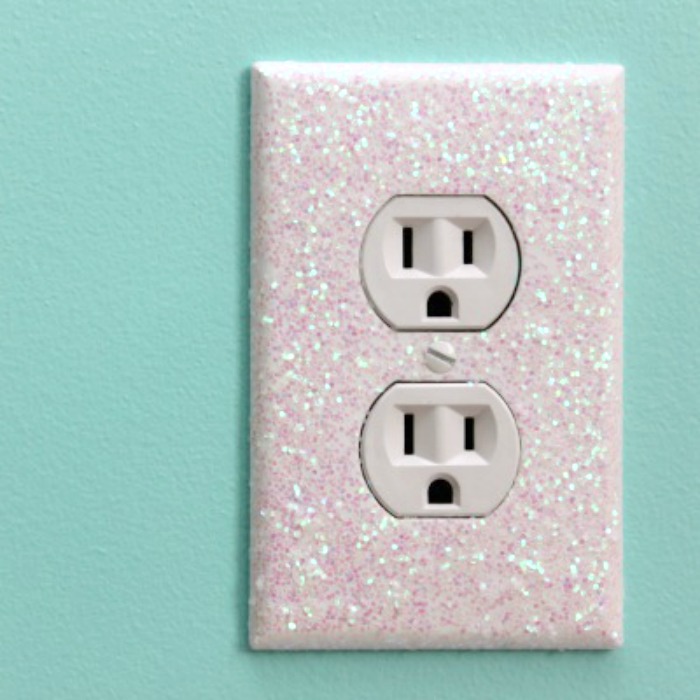 Fun Glittery Outlet Covers for Girl's Bedroom