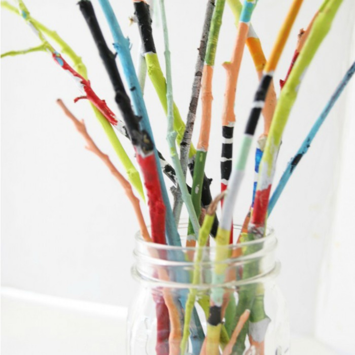 painted sticks, Spectacular Stick Crafts For Kids