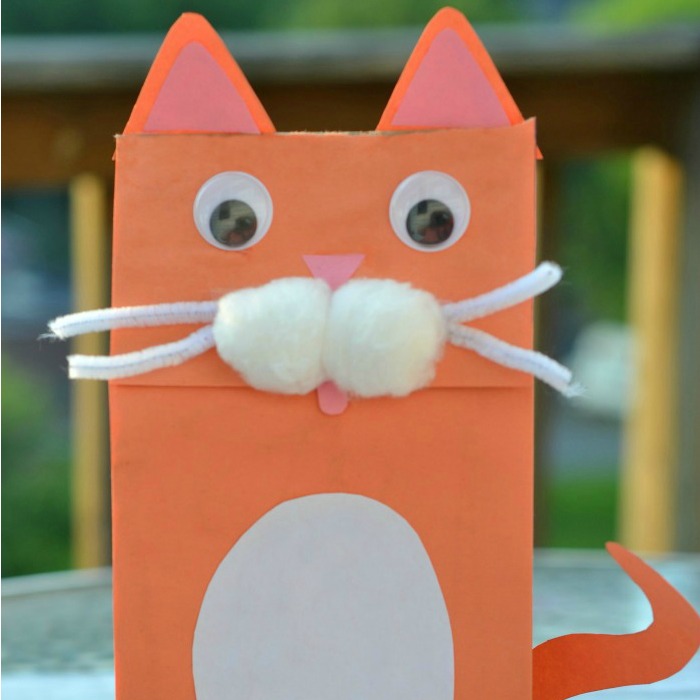 Paper Bag Cat Puppet Craft