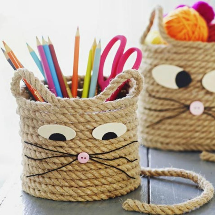Cat Pencil Holder. Cat Storage Baskets