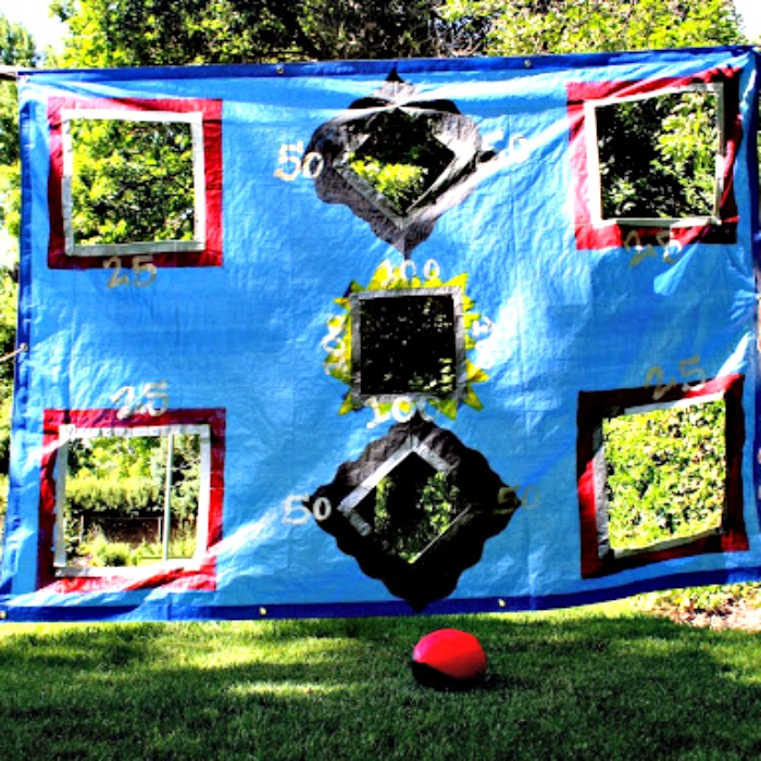 Football With DIY Tarp for Slumber Party