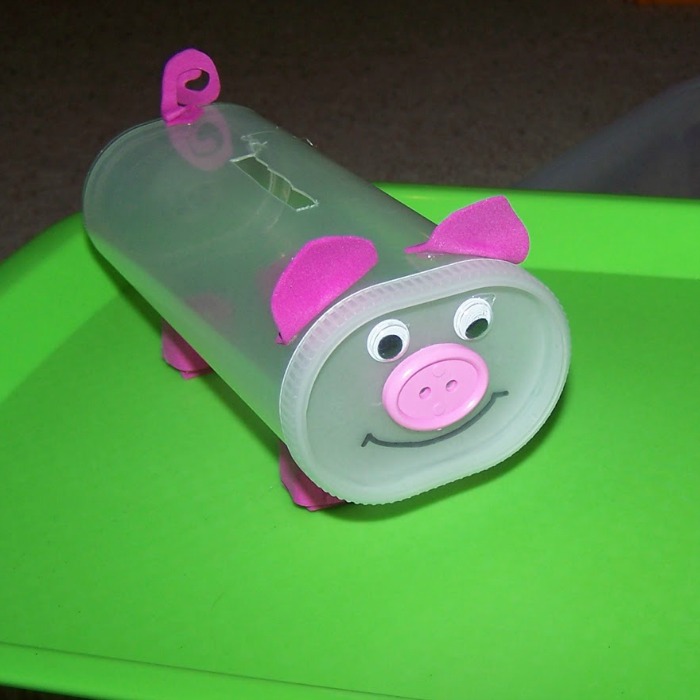 Recycled Drink Container Piggy Bank for kids!