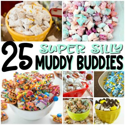 With flavors like unicorn poop, Minecraft, bubblegum and butterbeer, there's something in here for every kid...and the fun-loving adults in their lives. Enjoy! | #PlayIdeas #muddybuddies #puppychow #Chex #HarryPotter #childhood #recipes #fun #snackmix