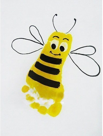  Fun Foot Print Bee Art for Kids 