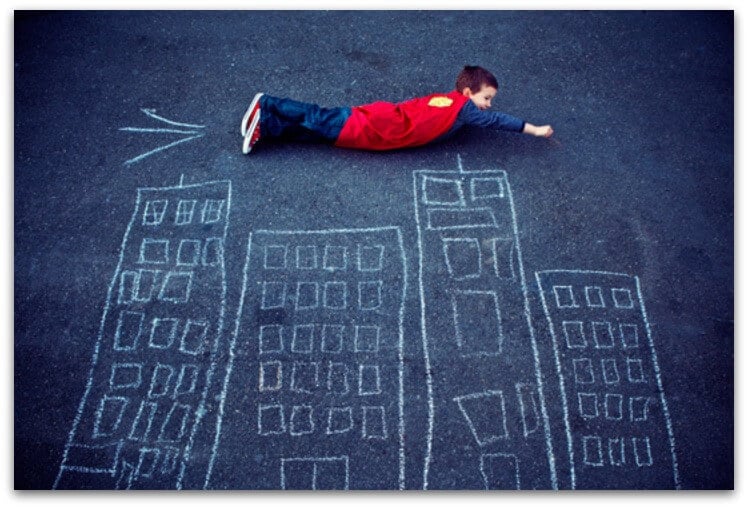 superhero chalk play, Games You Can Play With Sidewalk Chalk