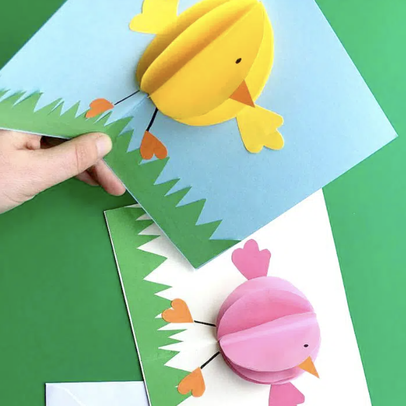 Little Child Made Paper Crafts For Mother's Day Or Birthday. Child